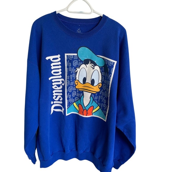 Blue Disneyland Donald Duck Crewneck Sweatshirt Adult Size 2XL - Picture 1 of 6